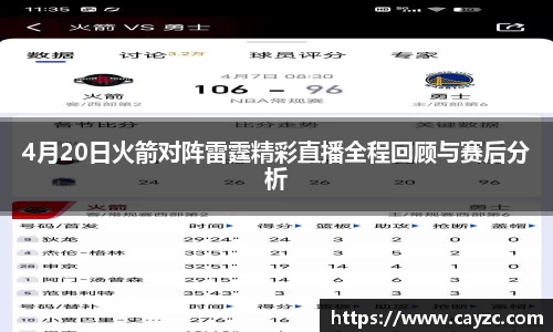 4月20日火箭对阵雷霆精彩直播全程回顾与赛后分析